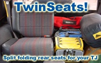 TwinSeats’ split folding rear TJ seats